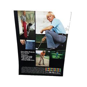 1973 Johnny Miller Golf Sears Give-N-Take Slacks Print Ad Original